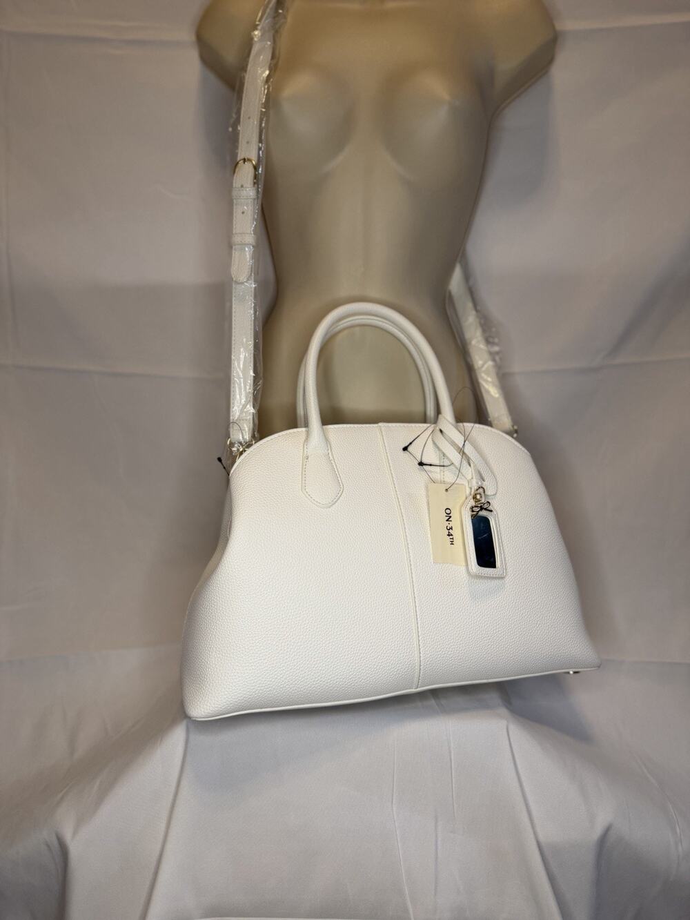 On 34th White Lorinna Satchel Purse NWT